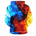 Blue en Red fire fashion hoodie